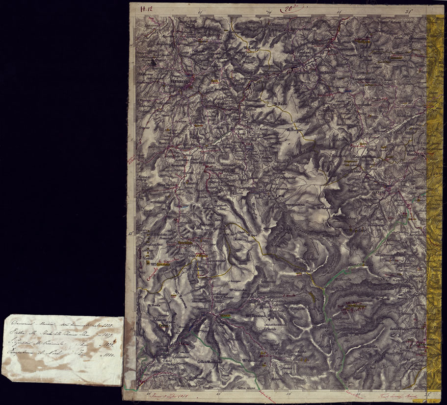 (N:1031) CARTA TOPOGRAFICA DELLA LOMBARDIA, VENETO E ITALIA CENTRALE - FOGLIO H12 (OVEST) CAMERINO. (CA000296) Carte e stampe antiche: riproduzione a colori su carta (formato A1)