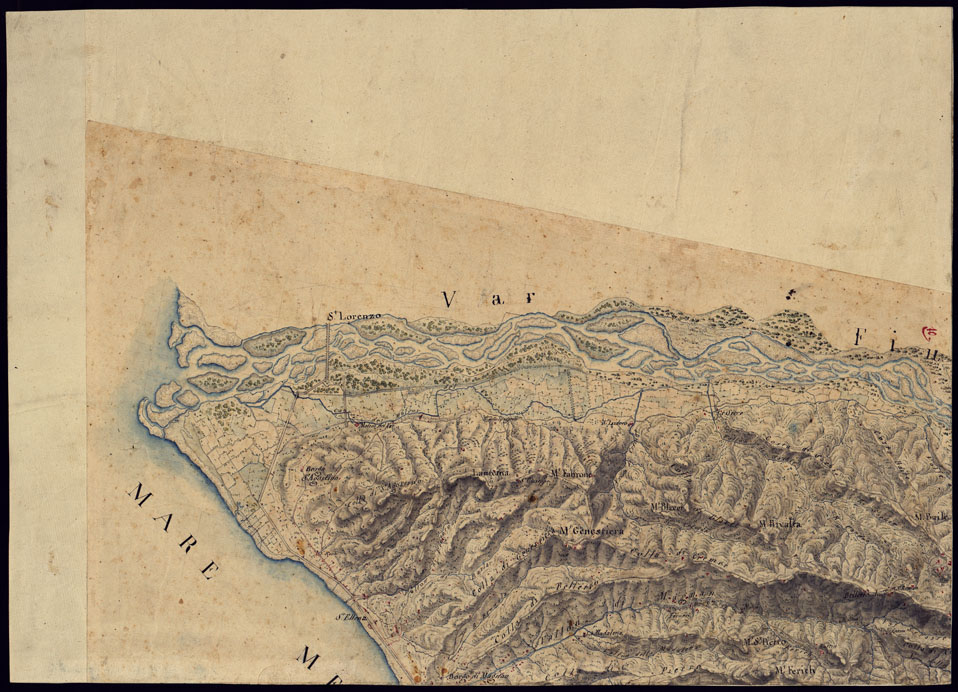 (N:5773) CARTA ORIGINALE LEVATA SUL TERRENO ALLA SCALA 1:20 000 CHE DALLA VALLE DI BLORA SI ESTENDE FINO AL MARE E DALLA VESUBIA SINO AI CONFINI DELLA FRANCIA SUL FIUME VAR E PARTE DELL'ESTERON - FOGLIO 11. (CA000331) Carte e stampe antiche: riproduzione a colori su carta (formato A1)