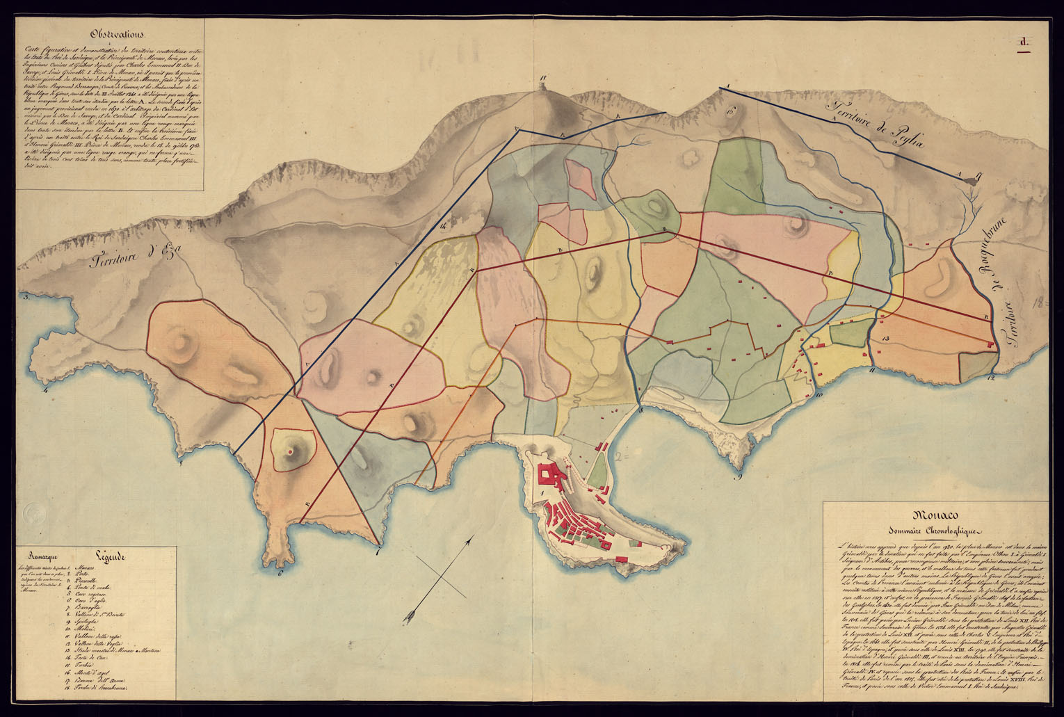 (N:12859) MONACO (CA000347) Carte e stampe antiche: riproduzione a colori su carta (formato A1)