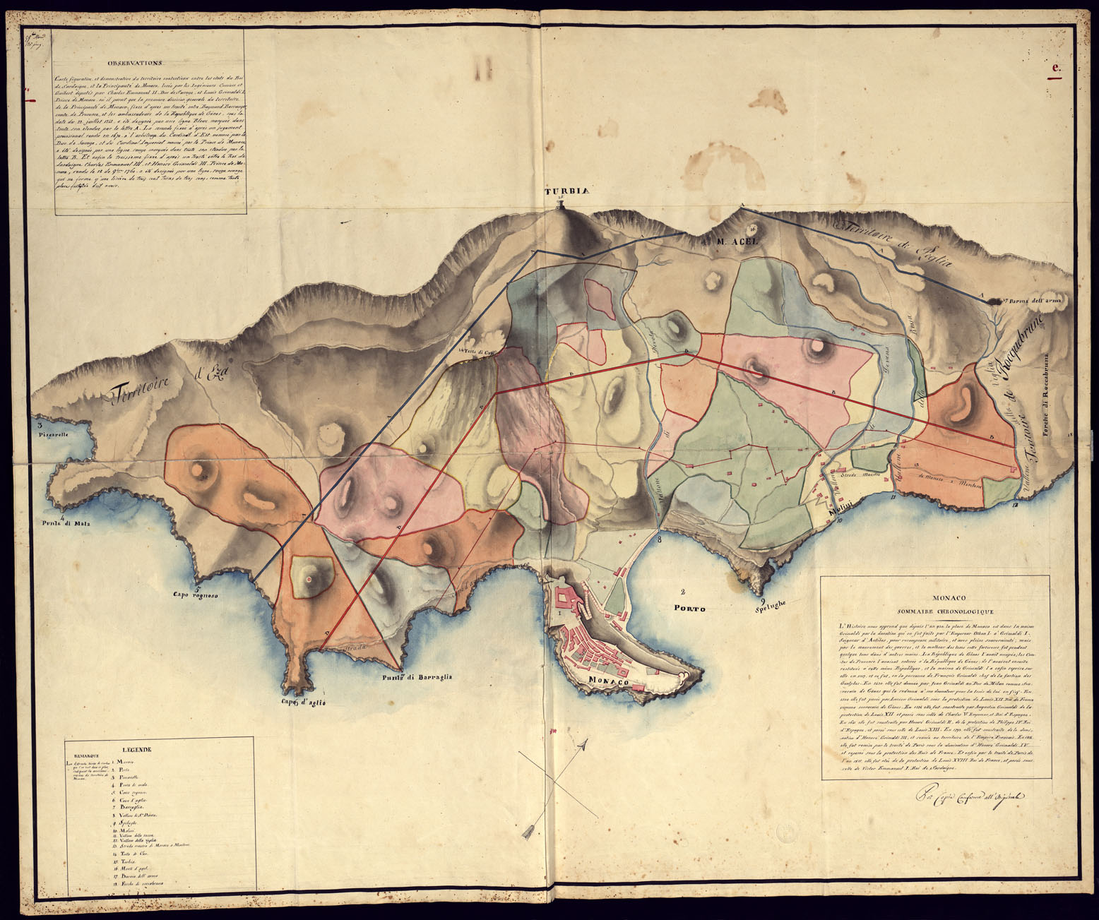 (N:12860) MONACO (CA000348) Carte e stampe antiche: riproduzione a colori su carta (formato A1)
