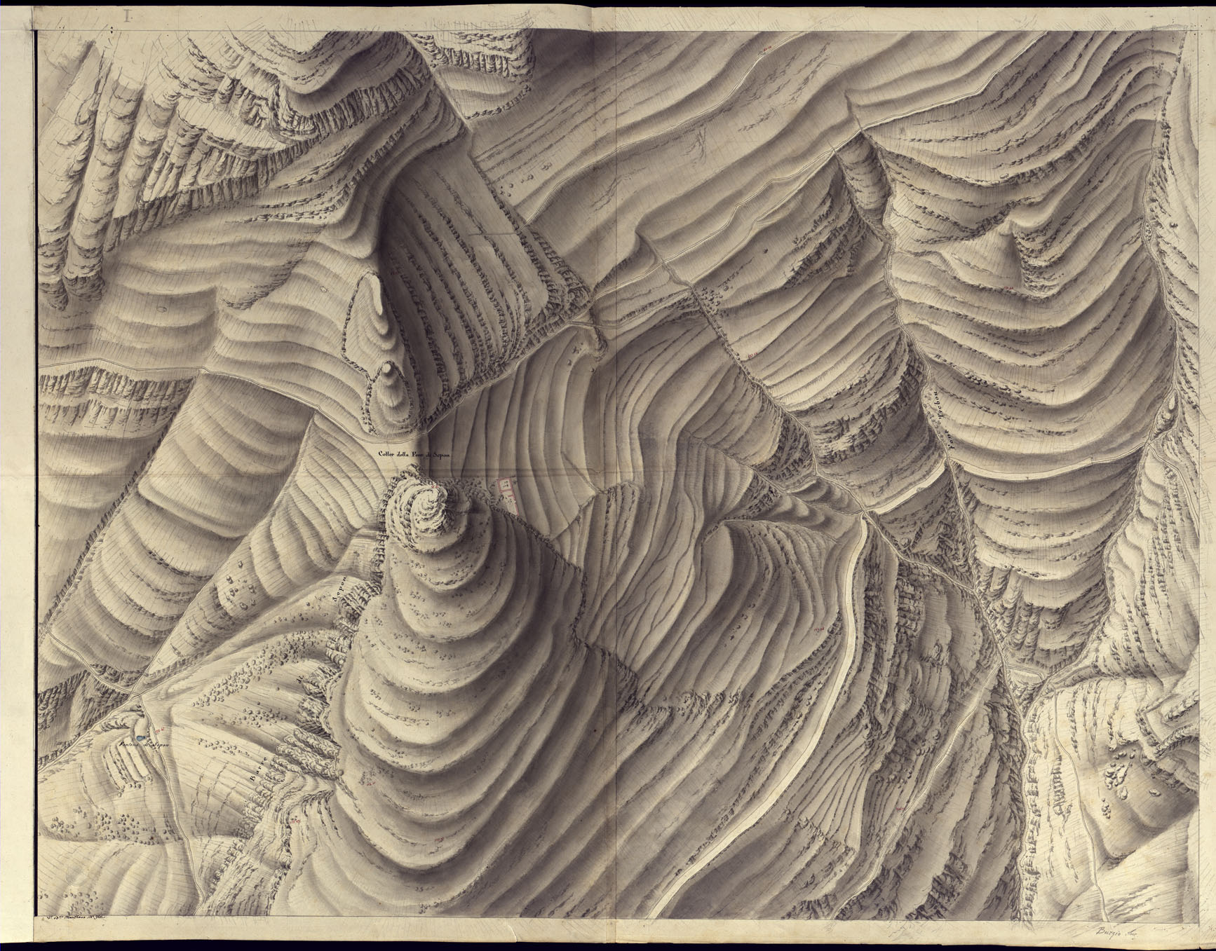 (N:12897) RIDUZIONE DEL PIANO FRA IL MONTE CIASTELLAR E IL MONTE DRAGONE PRESSO LEVENZO - FOGLIO 3. (CA000362) Carte e stampe antiche: riproduzione a colori su carta (formato A1)