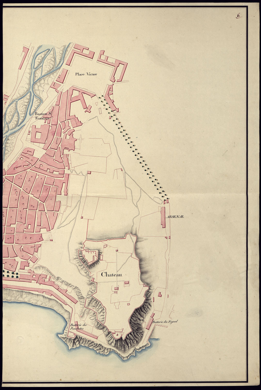 (N:8882) GRANDE PIANTA DELLA CITTA' DI NIZZA - FOGLIO 2 (CA000393) Carte e stampe antiche: riproduzione a colori su carta (formato A1)