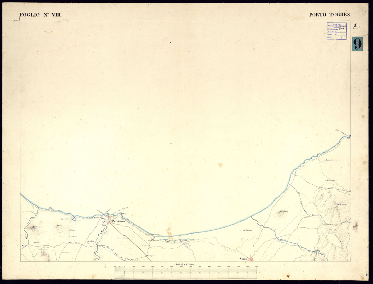 (N:5948) ATLANTE DELL'ISOLA DI SARDEGNA ALLA SCALA DI 1 AL 50.000 - FOGLIO VIII PORTO TORRES. (CA000424) Carte e stampe antiche: riproduzione a colori su carta (formato A1)