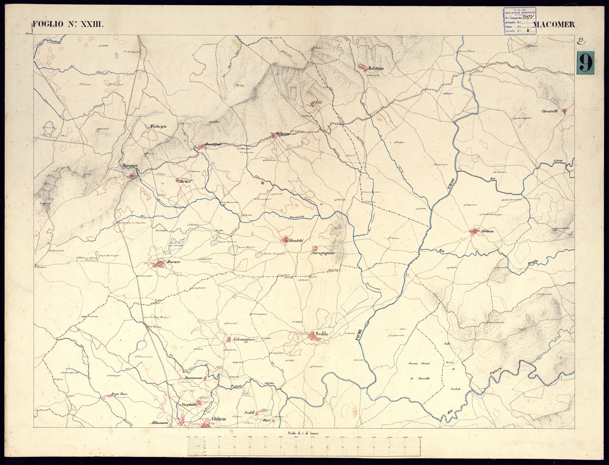 (N:5887) ATLANTE DELL'ISOLA DI SARDEGNA ALLA SCALA DI 1 AL 50.000 - FOGLIO XXIII MACOMER. (CA000438) Carte e stampe antiche: riproduzione a colori su carta (formato A1)