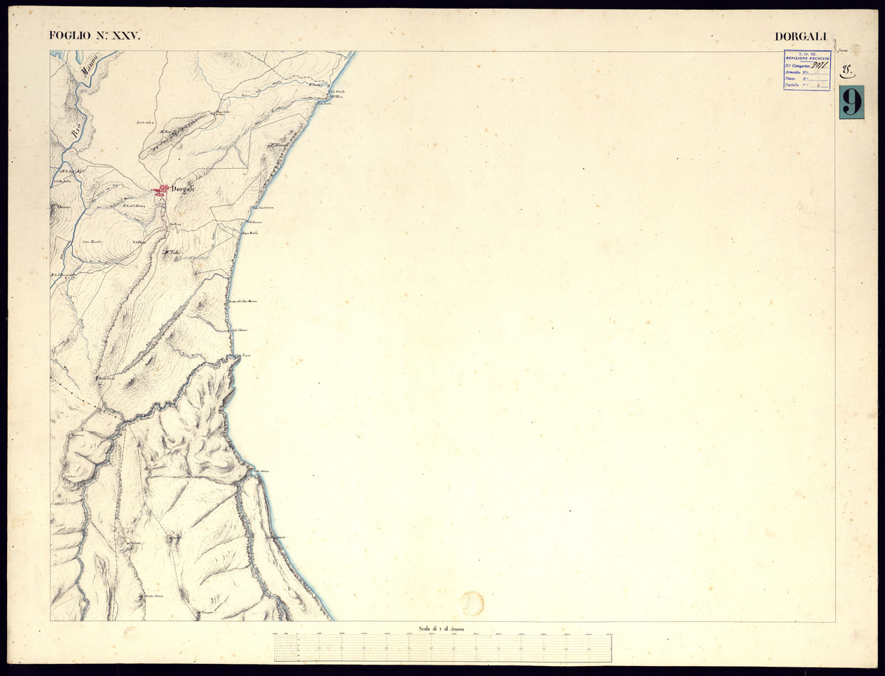 (N:5885) ATLANTE DELL'ISOLA DI SARDEGNA ALLA SCALA DI 1 AL 50.000 FOGLIO XXV DORGALI. (CA000440) Carte e stampe antiche: riproduzione a colori su carta (formato A1)