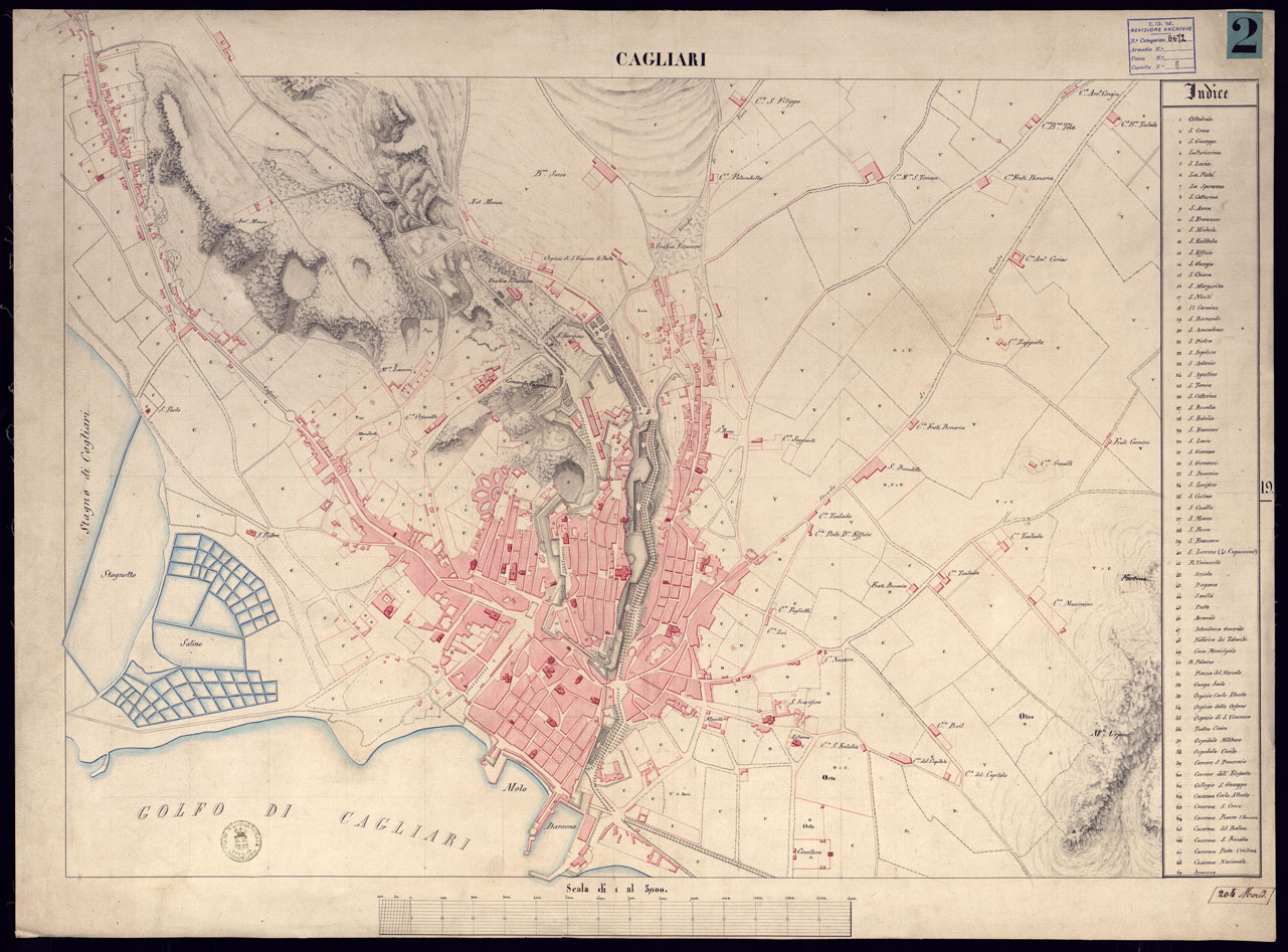 (N:5811) CAGLIARI. (CA000470) Carte e stampe antiche: riproduzione a colori su carta (formato A1)