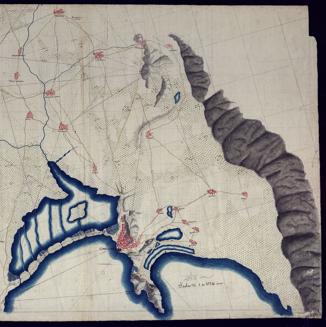 (N:6038) SARDEGNA, PARTE SUD-OVEST - FOGLIO 3. (CA000507, CA000508, CA000509) Carte e stampe antiche: riproduzione a colori su carta (formato A1)