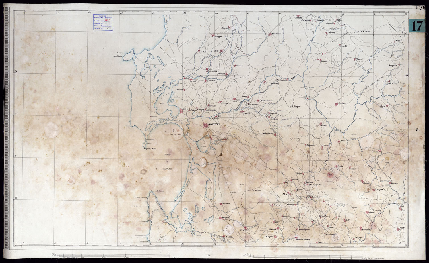 (N:5988) ISOLA DI SARDEGNA - FOGLIO 7. (CA000520) Carte e stampe antiche: riproduzione a colori su carta (formato A1)