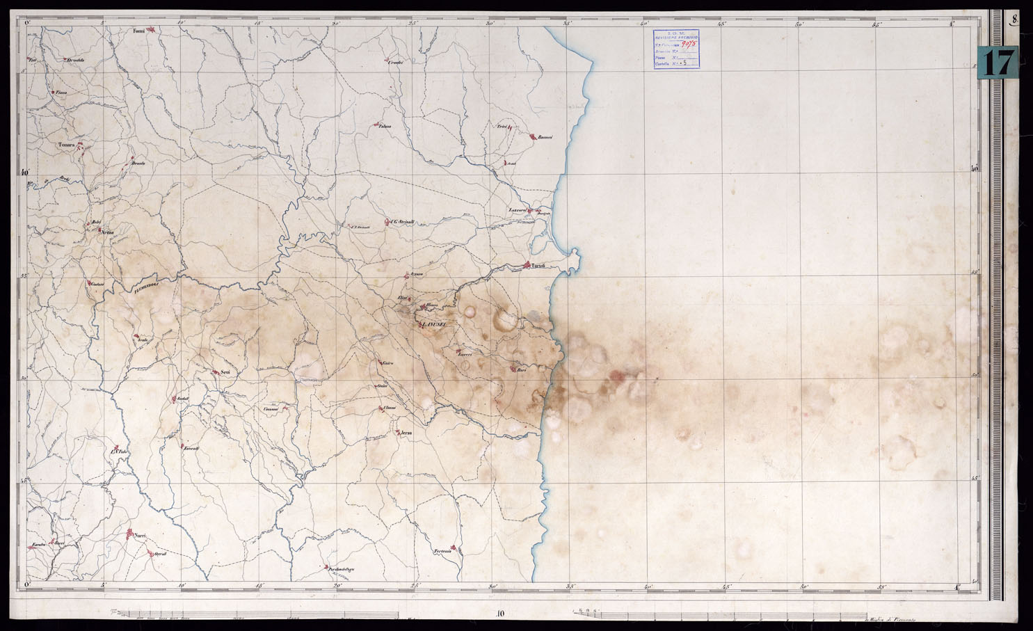 (N:5986) ISOLA DI SARDEGNA - FOGLIO 8. (CA000521) Carte e stampe antiche: riproduzione a colori su carta (formato A1)