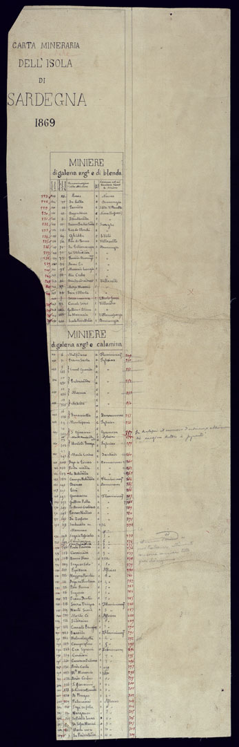 (N:23058) CARTA DELL'ISOLA E REGNO DI SARDEGNA - INDICE ELEMENTI MINERALOGICI (CA000674, CA000675, CA000676, CA000677, CA000678, CA000679) Carte e stampe antiche: riproduzione a colori su carta (formato A1)