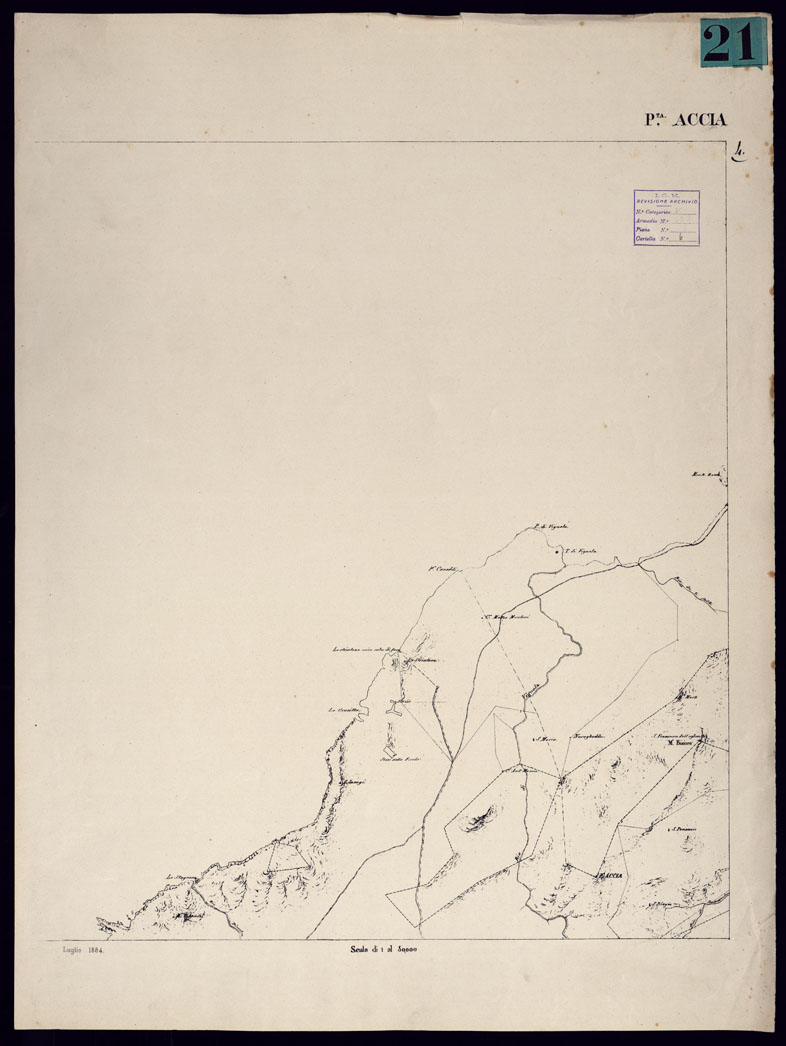 (N:23067) ATLANTE DELL'ISOLA DI SARDEGNA - FOGLIO IV MONTE ACCIA. (CA000705) Carte e stampe antiche: riproduzione a colori su carta (formato A1)
