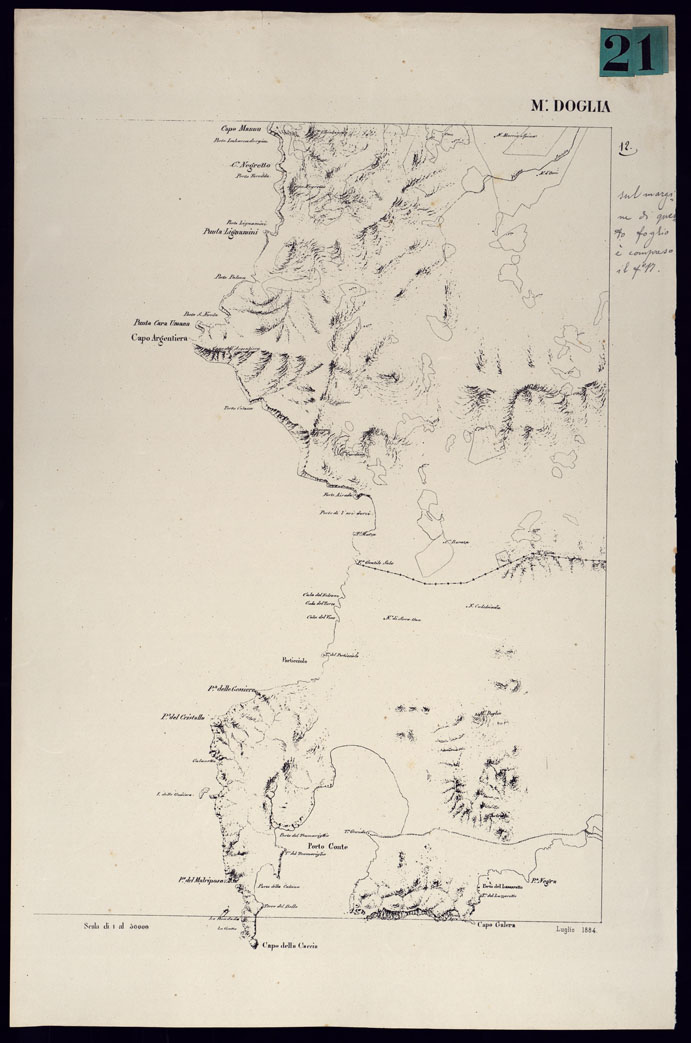 (N:23074) ATLANTE DELL'ISOLA DI SARDEGNA - FOGLIO XII M. DOGLIA. (CA000712) Carte e stampe antiche: riproduzione a colori su carta (formato A1)