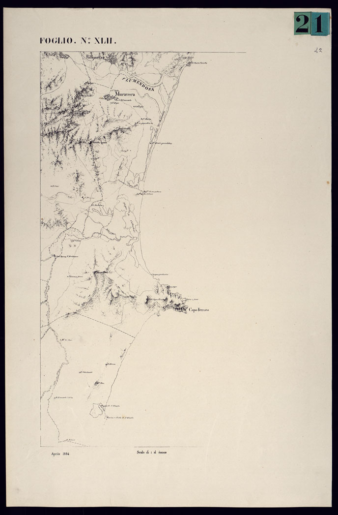 (N:23102) ATLANTE DELL'ISOLA DI SARDEGNA - FOGLIO XLII CAPO FERRATO. (CA000740) Carte e stampe antiche: riproduzione a colori su carta (formato A1)