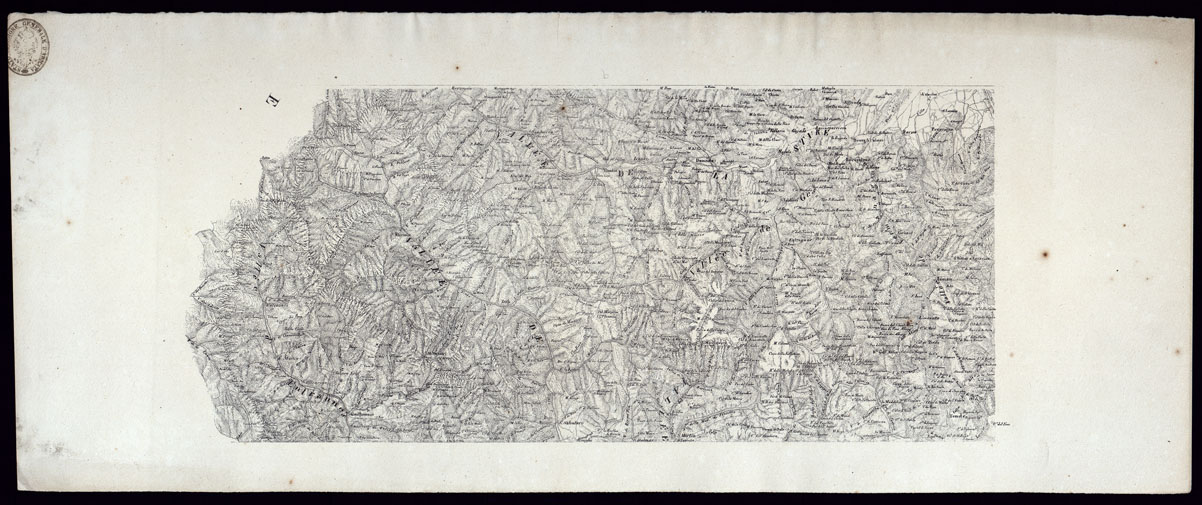 (N:23114) CARTA MERAMENTE DIMOSTRATIVA DELLA CATENA PRINCIPALE DELLE ALPI OCCIDENTALI E DEL CORSO DEL VARO SINO AL MEDITERRANEO - FOGLIO 5 (CA000756) Carte e stampe antiche: riproduzione a colori su carta (formato A1)
