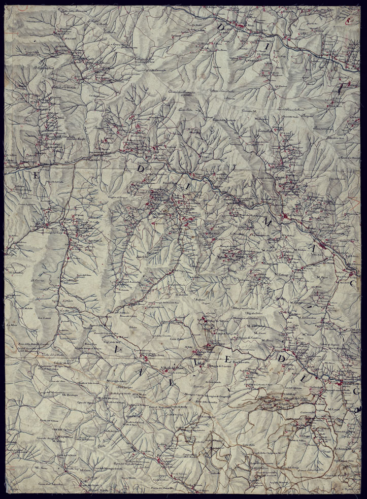 (N:23121) CARTA DEL VERSANTE ORIENTALE DEL ALPI TRA MONVISO E L'ENCIASTRAIA - FOGLIO 5. (CA000763) Carte e stampe antiche: riproduzione a colori su carta (formato A1)