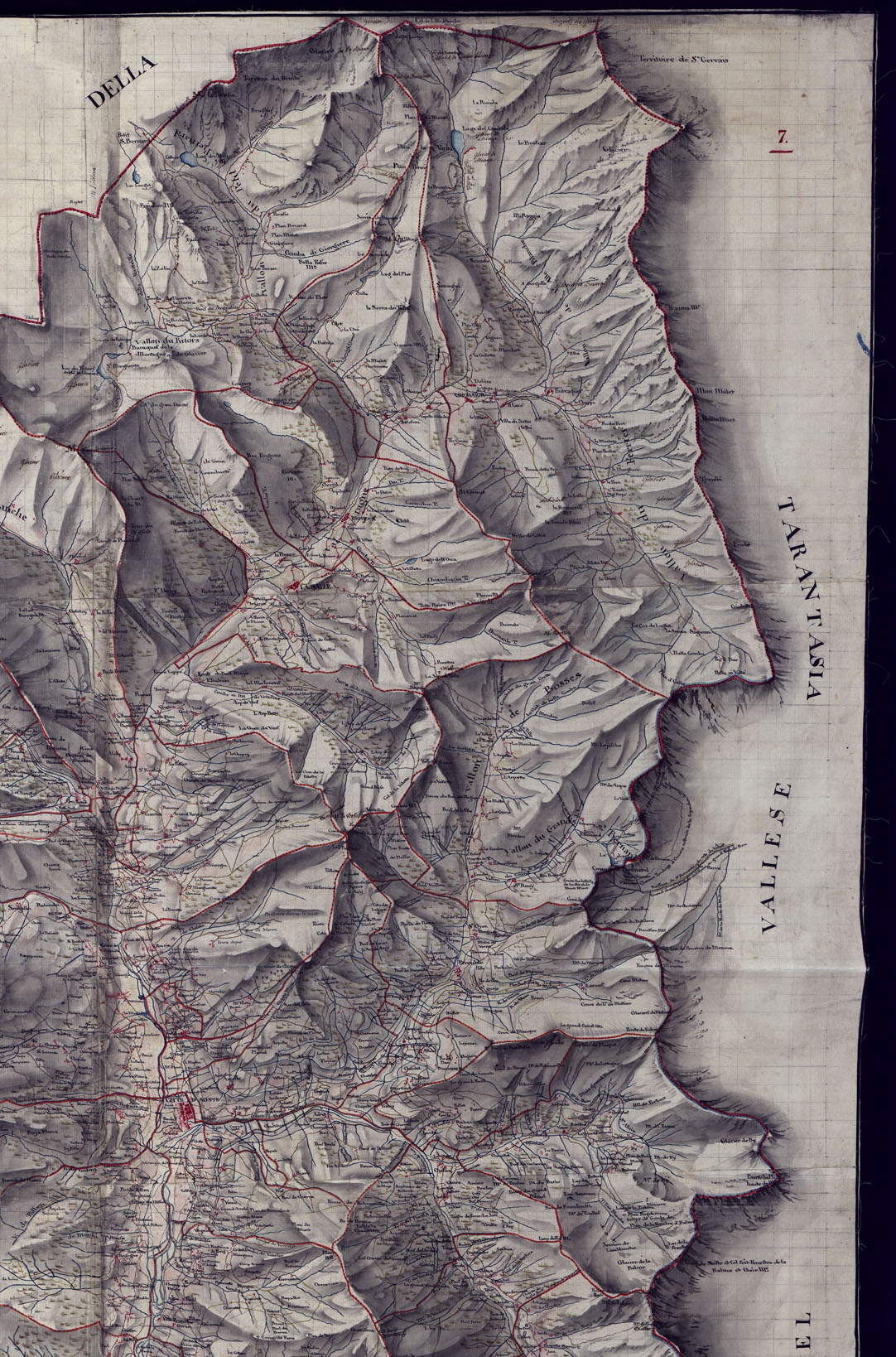 (N:8300) CARTA DEL DUCATO D'AOSTA (CA000785, CA000786, CA000788, CA000787) Carte e stampe antiche: riproduzione a colori su carta (formato A1)