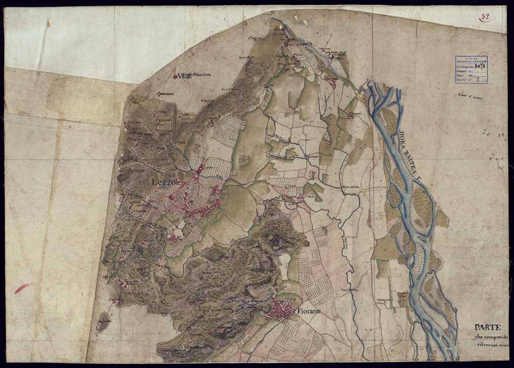 (N:23161) CARTA DEL CANAVESE - FOGLIO 32. (CA000825) Carte e stampe antiche: riproduzione a colori su carta (formato A1)