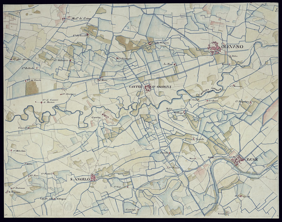 (N:15515) CARTA TOPOGRAFICA DI PARTE DELLA LOMELLINA - FOGLIO 2. (CA000832) Carte e stampe antiche: riproduzione a colori su carta (formato A1)