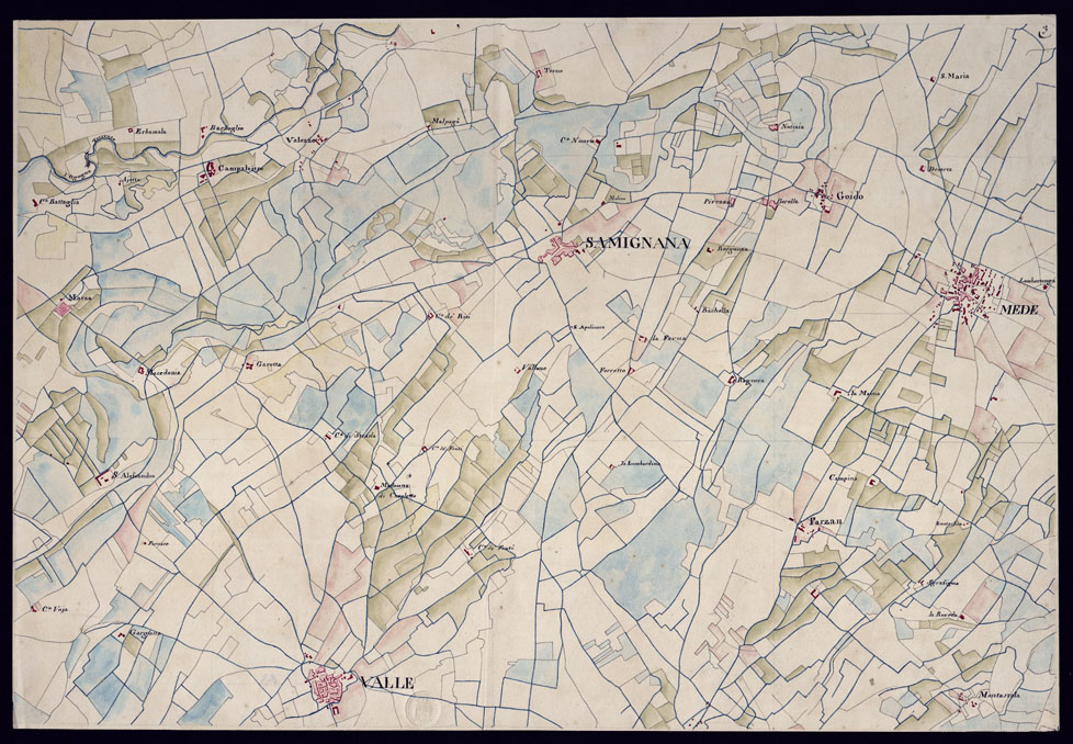 (N:15514) CARTA TOPOGRAFICA DI PARTE DELLA LOMELLINA - FOGLIO 3. (CA000833) Carte e stampe antiche: riproduzione a colori su carta (formato A1)