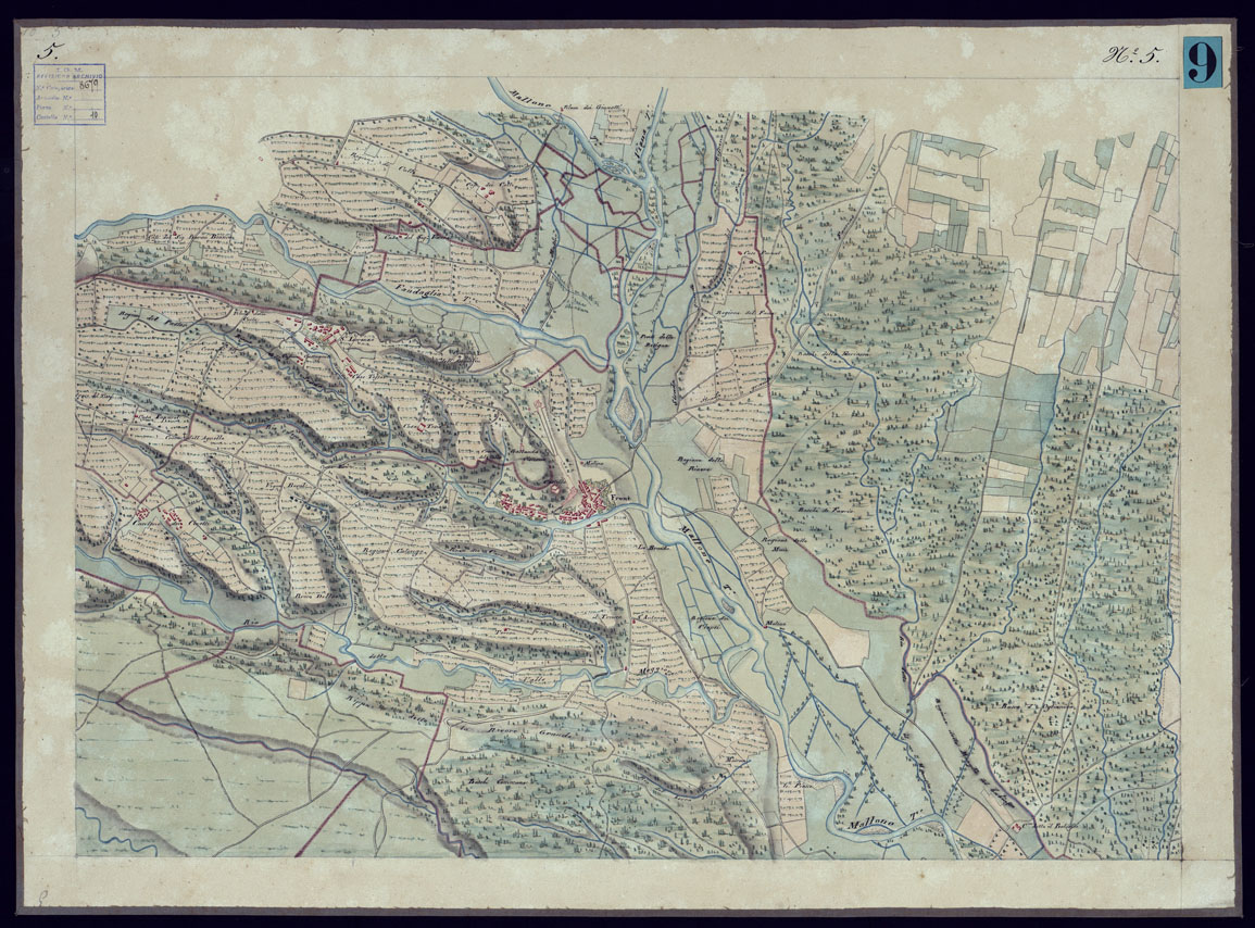 (N:13347) CARTA TOPOGRAFICA CHE SI ESTENDE SULLE PROVINCIE DI TORINO ED IN GRAN PARTE DEL CANAVESE - FOGLIO 5. (CA000862) Carte e stampe antiche: riproduzione a colori su carta (formato A1)