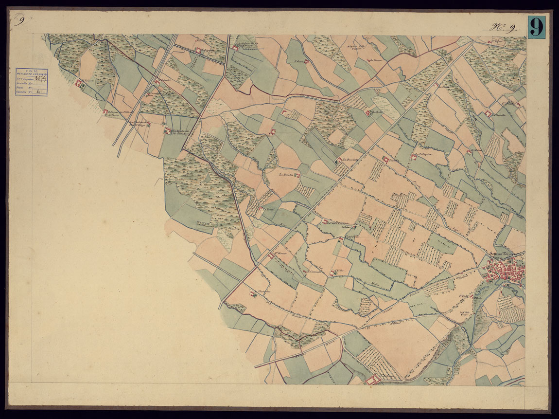(N:13281) CARTA TOPOGRAFICA CHE SI ESTENDE SULLE PROVINCIE DI TORINO ED IN GRAN PARTE DEL CANAVESE - FOGLIO 9. (CA000866) Carte e stampe antiche: riproduzione a colori su carta (formato A1)