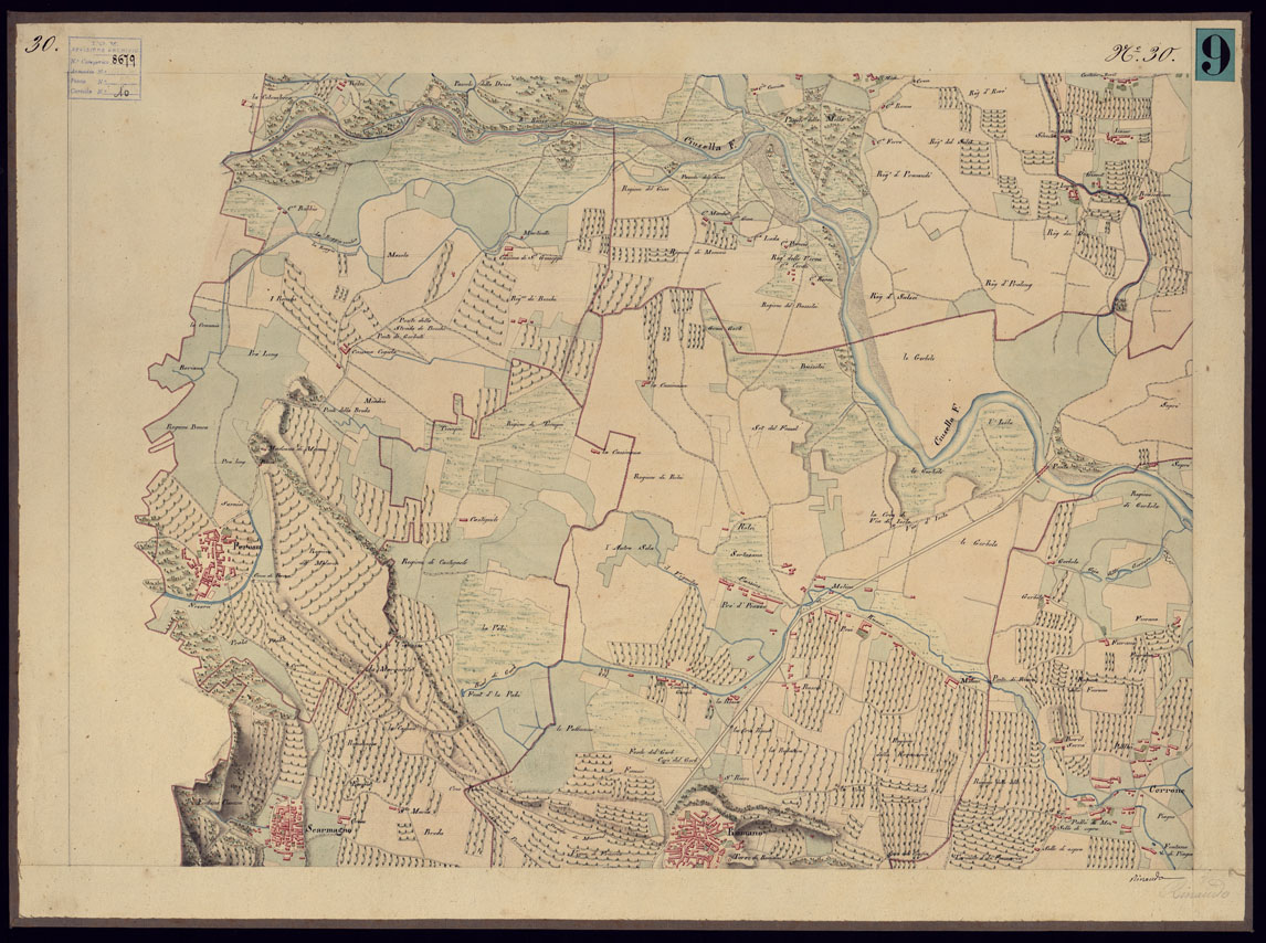 (N:8768) CARTA TOPOGRAFICA CHE SI ESTENDE SULLE PROVINCIE DI TORINO ED IN GRAN PARTE DEL CANAVESE - FOGLIO 30. (CA000887) Carte e stampe antiche: riproduzione a colori su carta (formato A1)