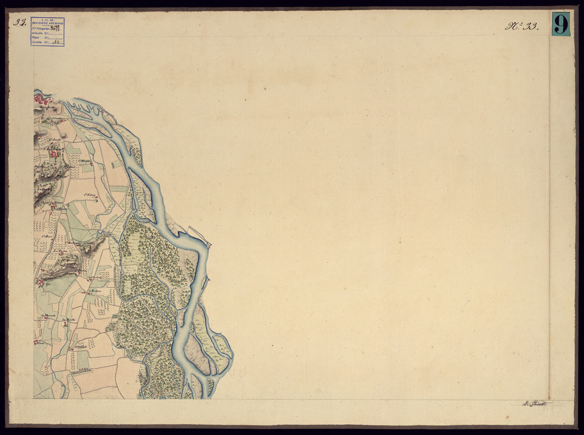 (N:8762) CARTA TOPOGRAFICA CHE SI ESTENDE SULLE PROVINCIE DI TORINO ED IN GRAN PARTE DEL CANAVESE - FOGLIO 33. (CA000890) Carte e stampe antiche: riproduzione a colori su carta (formato A1)