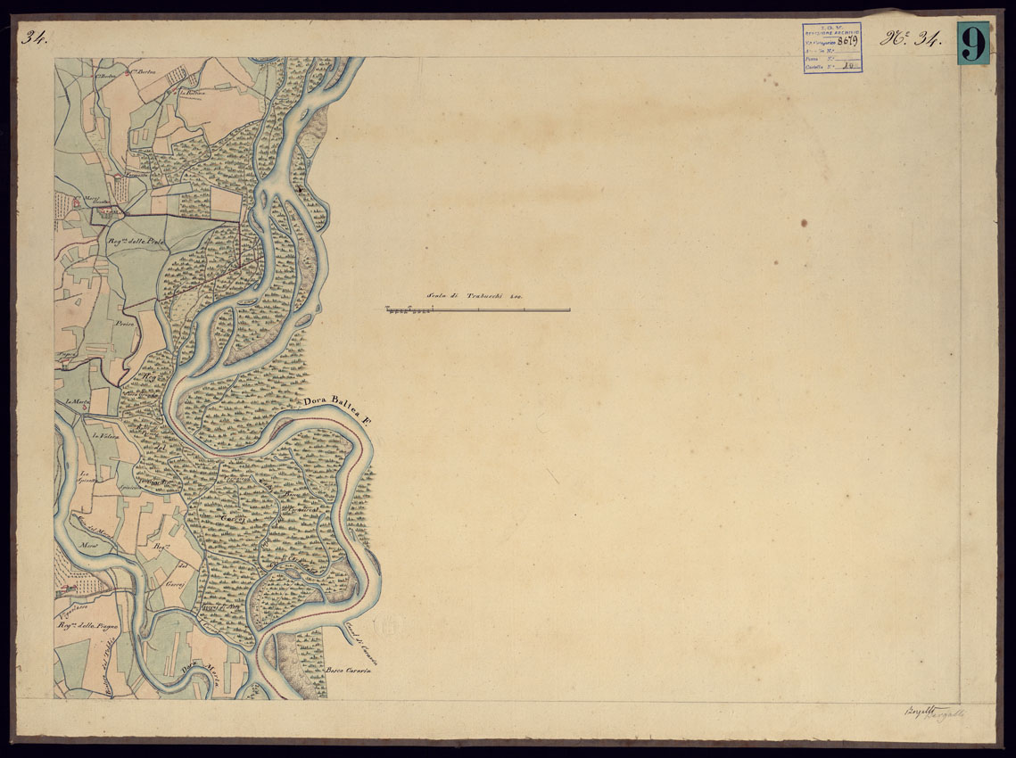 (N:8760) CARTA TOPOGRAFICA CHE SI ESTENDE SULLE PROVINCIE DI TORINO ED IN GRAN PARTE DEL CANAVESE - FOGLIO 34. (CA000891) Carte e stampe antiche: riproduzione a colori su carta (formato A1)