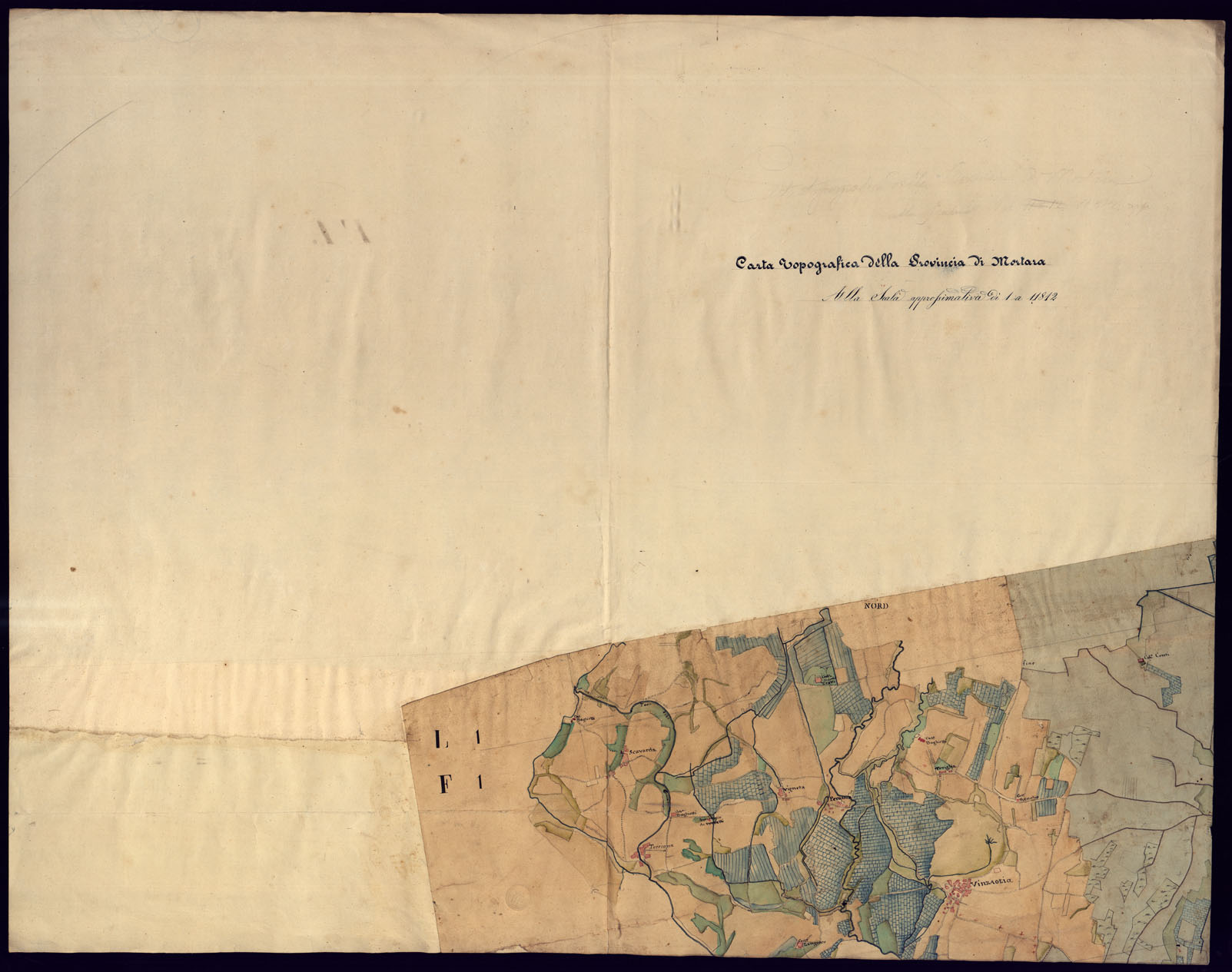 (N:14200) CARTA TOPOGRAFICA DELLA PROVINCIA DI MORTARA - FOGLIO 1. (CA000895) Carte e stampe antiche: riproduzione a colori su carta (formato A1)