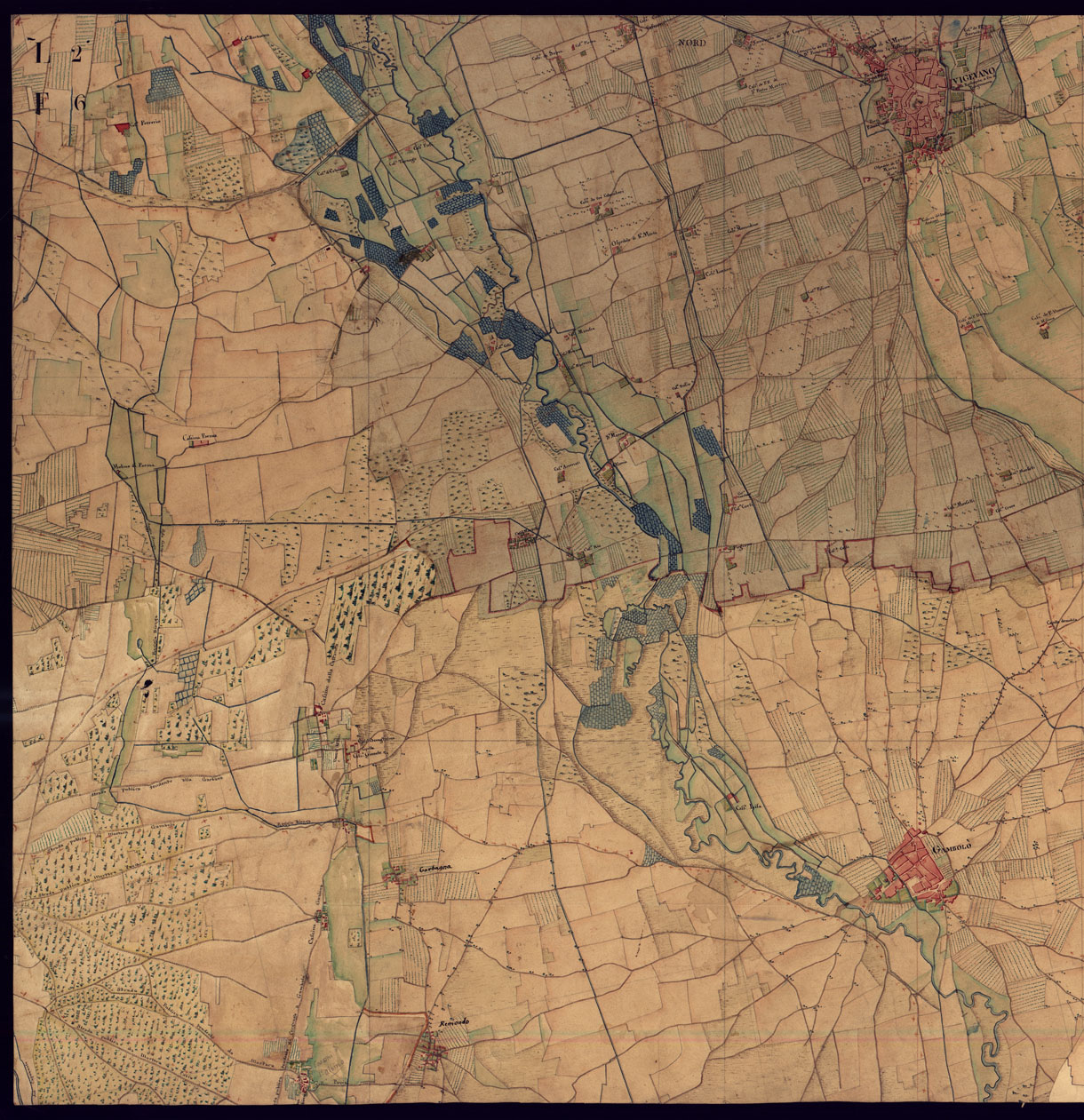 (N:12917) CARTA TOPOGRAFICA DELLA PROVINCIA DI MORTARA - FOGLIO 6 FRONTE/RETRO. (CA000910, CA000911, CA000912, CA000913) Carte e stampe antiche: riproduzione a colori su carta (formato A1)