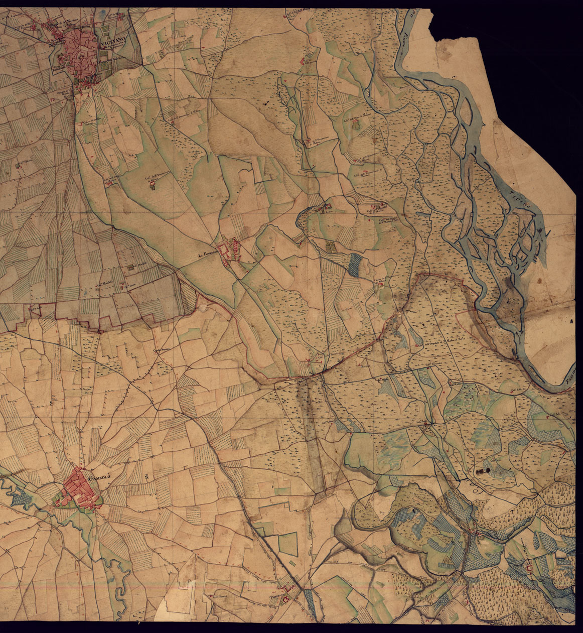 (N:12917) CARTA TOPOGRAFICA DELLA PROVINCIA DI MORTARA - FOGLIO 6 FRONTE/RETRO. (CA000910, CA000911, CA000912, CA000913) Carte e stampe antiche: riproduzione a colori su carta (formato A1)