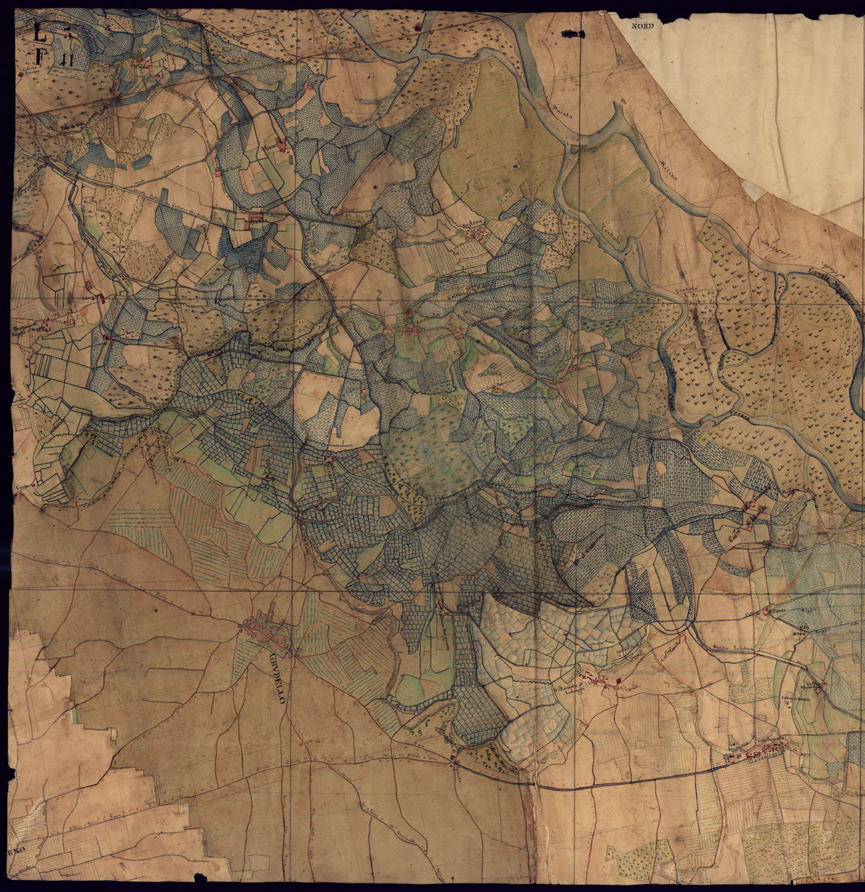 (N:14407) CARTA TOPOGRAFICA DELLA PROVINCIA DI MORTARA - FOGLIO 11 FRONTE/RETRO. (CA000926, CA000927, CA000928, CA000929) Carte e stampe antiche: riproduzione a colori su carta (formato A1)