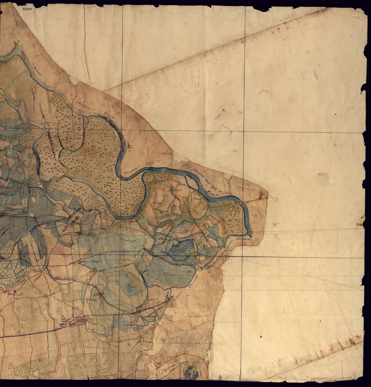 (N:14407) CARTA TOPOGRAFICA DELLA PROVINCIA DI MORTARA - FOGLIO 11 FRONTE/RETRO. (CA000926, CA000927, CA000928, CA000929) Carte e stampe antiche: riproduzione a colori su carta (formato A1)