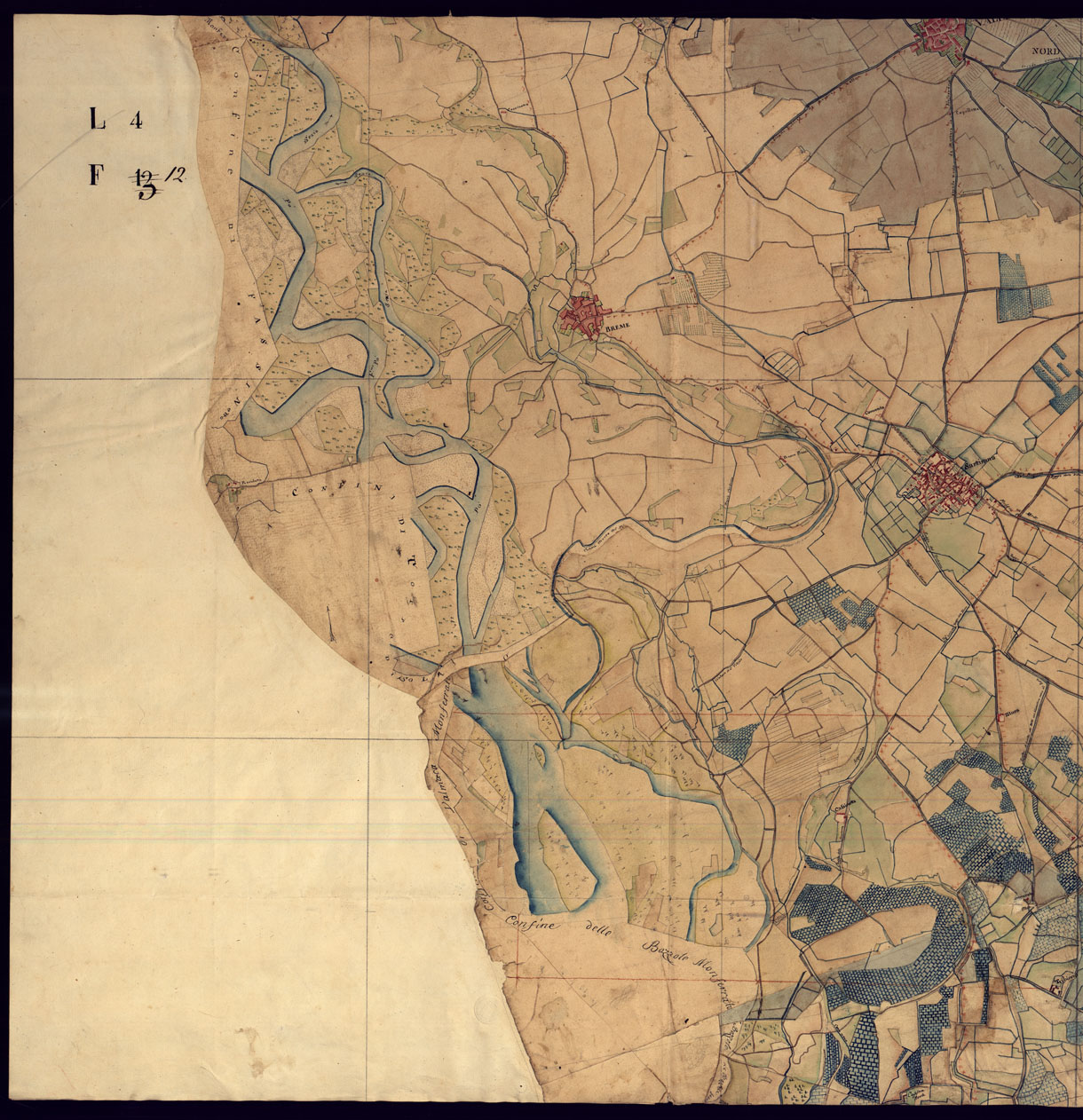 (N:14406) CARTA TOPOGRAFICA DELLA PROVINCIA DI MORTARA - FOGLIO 13 FRONTE/RETRO.
 (CA000930, CA000931, CA000932, CA000933) Carte e stampe antiche: riproduzione a colori su carta (formato A1)