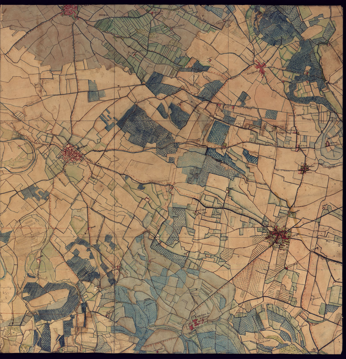 (N:14406) CARTA TOPOGRAFICA DELLA PROVINCIA DI MORTARA - FOGLIO 13 FRONTE/RETRO.
 (CA000930, CA000931, CA000932, CA000933) Carte e stampe antiche: riproduzione a colori su carta (formato A1)