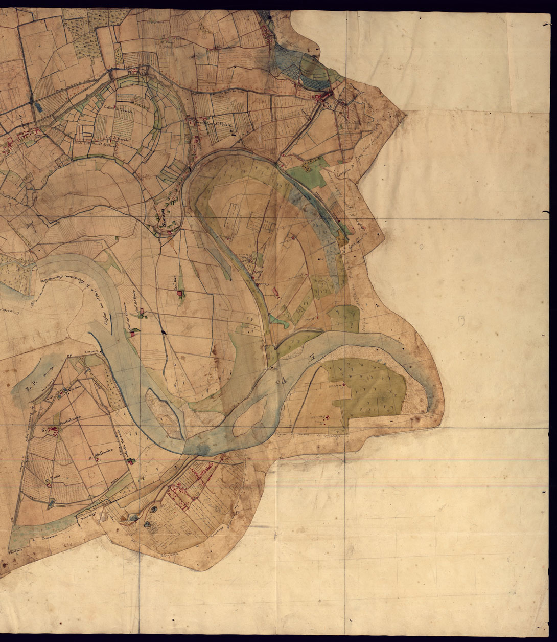 (N:14374) CARTA TOPOGRAFICA DELLA PROVINCIA DI MORTARA - FOGLIO 14 FRONTE/RETRO. (CA000938, CA000939, CA000940, CA000941) Carte e stampe antiche: riproduzione a colori su carta (formato A1)