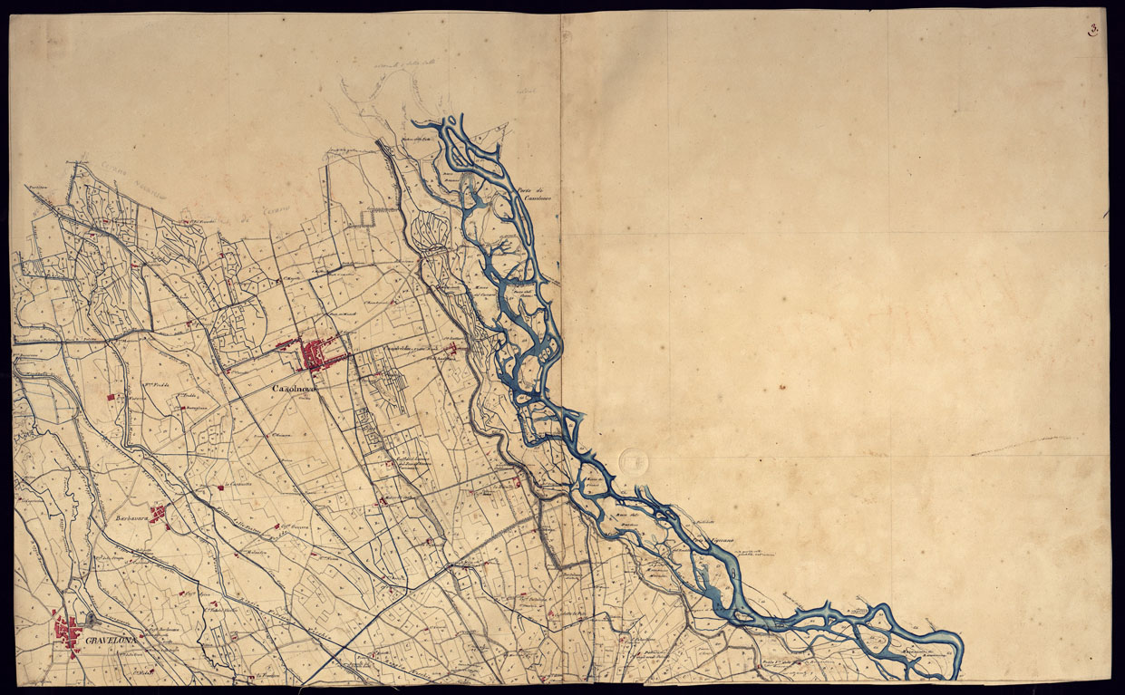 (N:10934) CARTA DELLA LUMELLINA RIDOTTA NELL'UFFICIO TOPOGRAFICO NE' MESI DI MAGGIO E GIUGNO 1816 - FOGLIO 3. (CA000957) Carte e stampe antiche: riproduzione a colori su carta (formato A1)