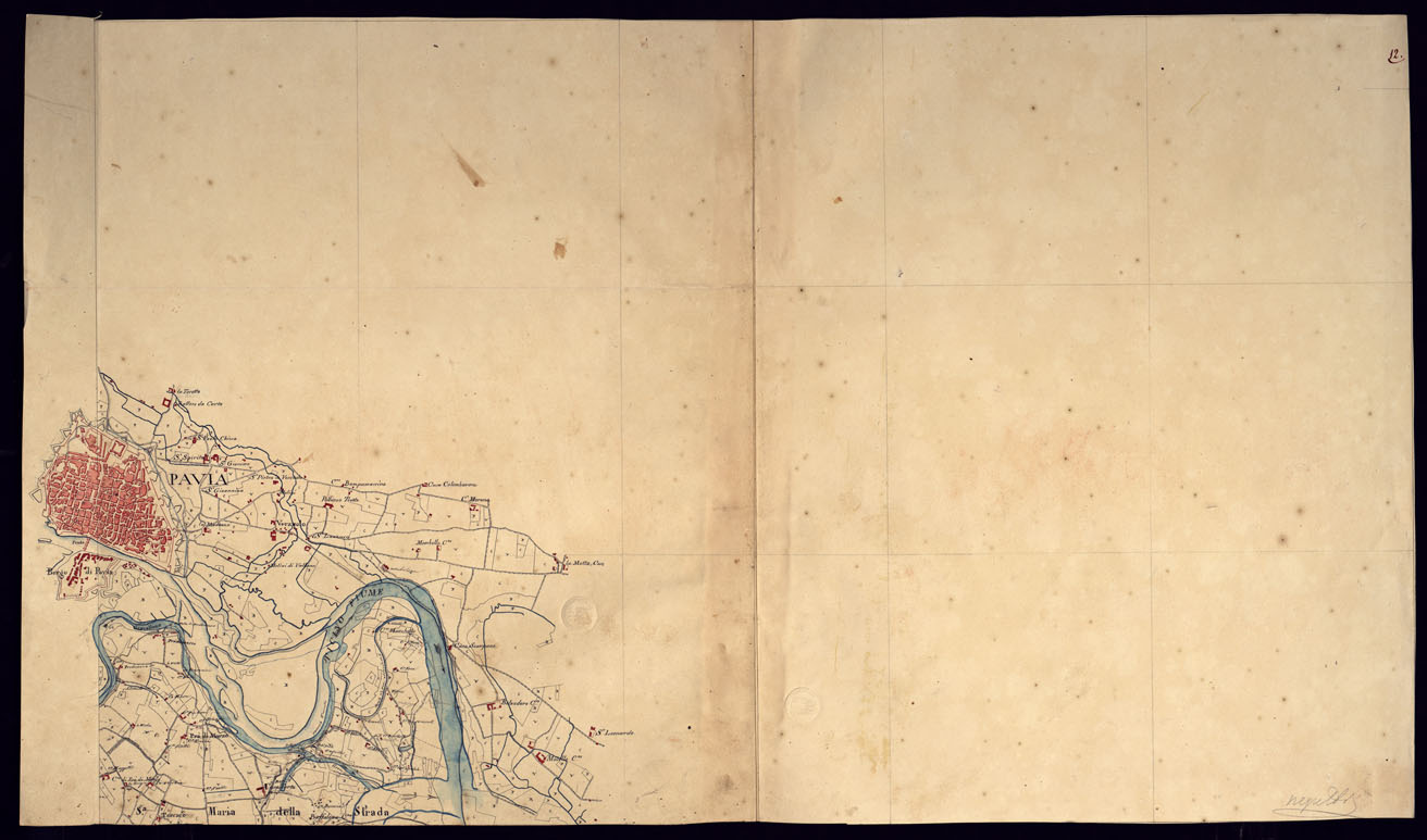 (N:10914) CARTA DELLA LUMELLINA RIDOTTA NELL'UFFICIO TOPOGRAFICO NE' MESI DI MAGGIO E GIUGNO 1816 - FOGLIO 12. (CA000966) Carte e stampe antiche: riproduzione a colori su carta (formato A1)