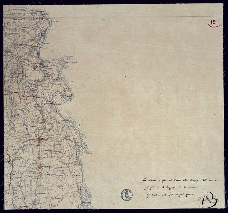 (N:10829) LEVATE TOPOGRAFICHE DELL'ALTO E BASSO NOVARESE - FOGLIO 19. (CA000993) Carte e stampe antiche: riproduzione a colori su carta (formato A1)