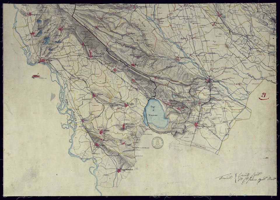 (N:10827) LEVATE TOPORAFICHE DELL'ALTO E BASSO NOVARESE - FOGLIO 21. (CA000995) Carte e stampe antiche: riproduzione a colori su carta (formato A1)