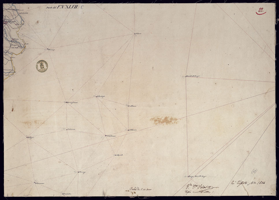 (N:10825) LEVATE TOPOGRAFICHE DELL'ALTO E BASSO NOVARESE - FOGLIO 22. (CA000996) Carte e stampe antiche: riproduzione a colori su carta (formato A1)