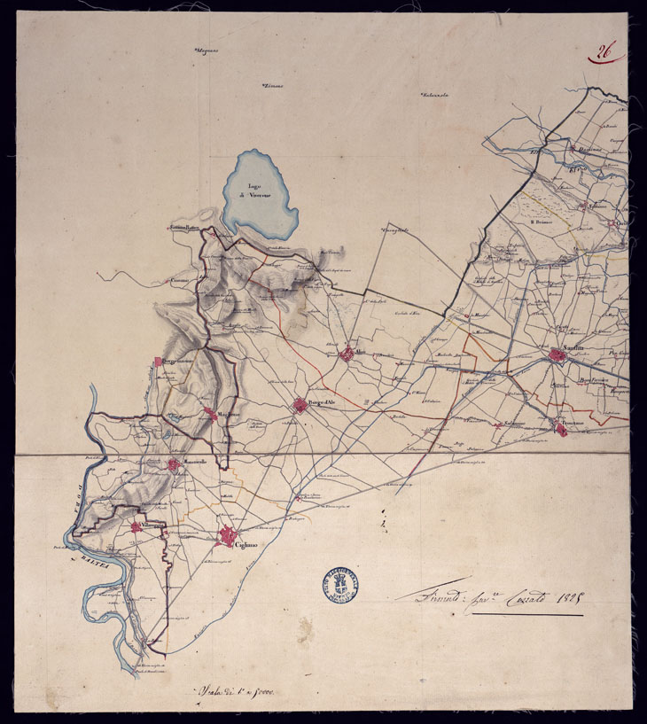 (N:10784) LEVATE TOPOGRAFICHE DELL'ALTO E BASSO NOVARESE - FOGLIO 26. (CA001000) Carte e stampe antiche: riproduzione a colori su carta (formato A1)