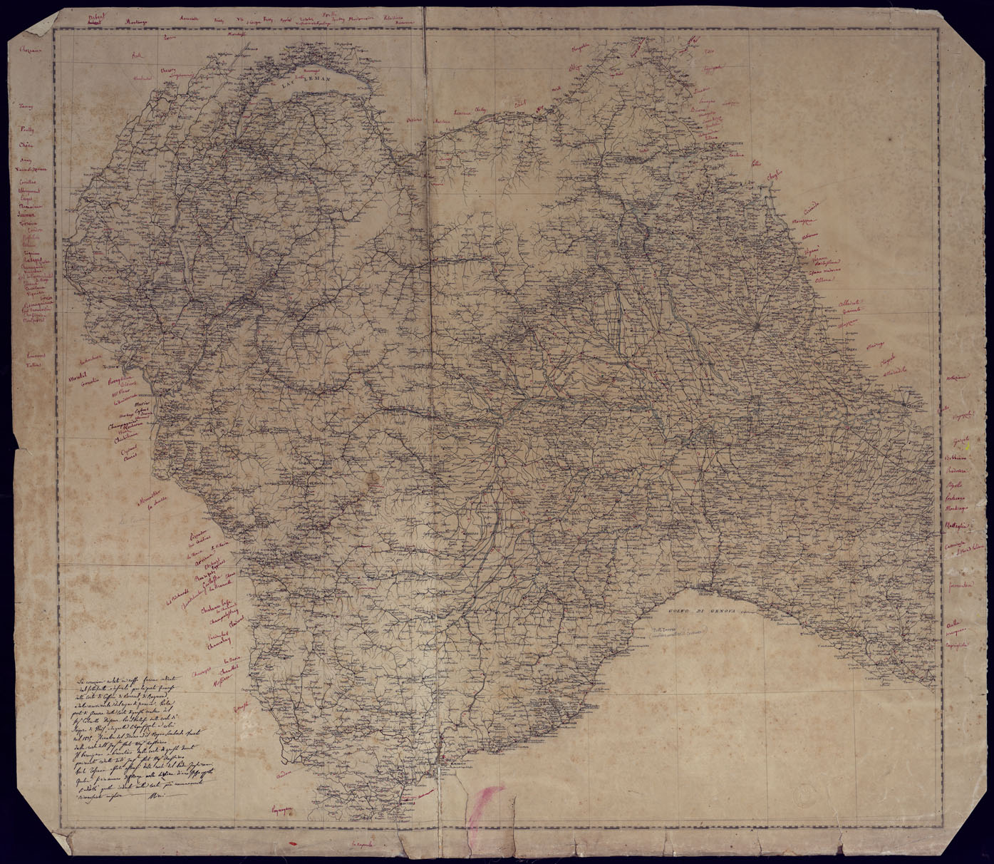 (N:6062) CARTA DEGLI STATI SARDI IN TERRAFERMA (CA001291) Carte e stampe antiche: riproduzione a colori su carta (formato A1)