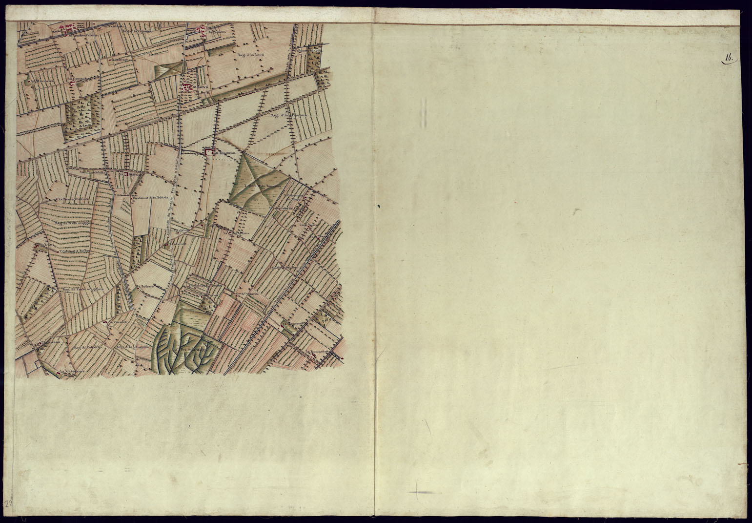 (N:13681) CARTA DI QUASI TUTTA L'EX PROVINCIA DI ACQUI E DI PARTE DI QUELLE DI MONDOVI', ALBA ED ALESSANDRIA - FOGLIO 14. (CA001342) Carte e stampe antiche: riproduzione a colori su carta (formato A1)
