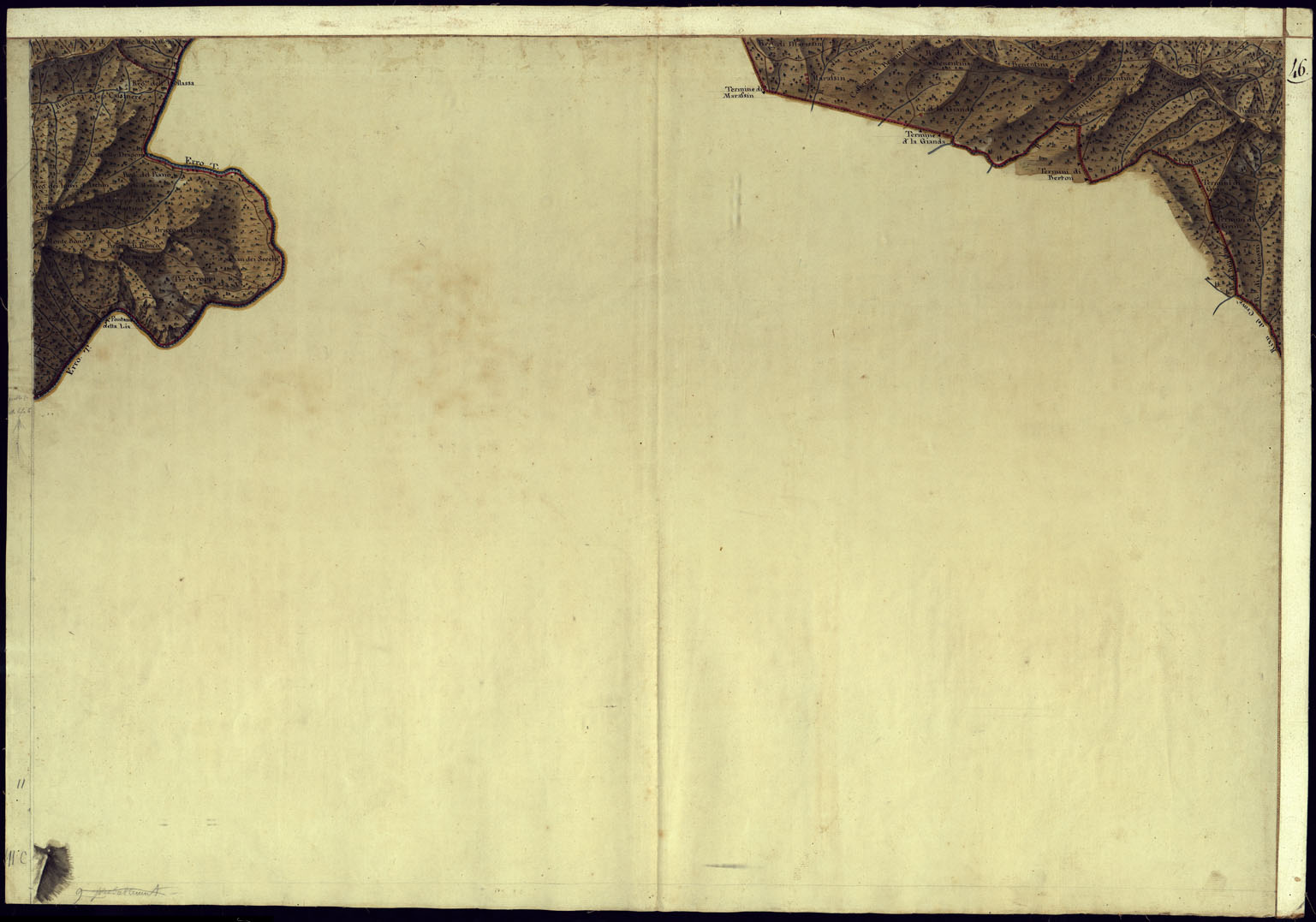 (N:14558) CARTA DI QUASI TUTTA L'EX PROVINCIA DI ACQUI E DI PARTE DI QUELLE DI MONDOVI', ALBA ED ALESSANDRIA - FOGLIO 46. (CA001374) Carte e stampe antiche: riproduzione a colori su carta (formato A1)