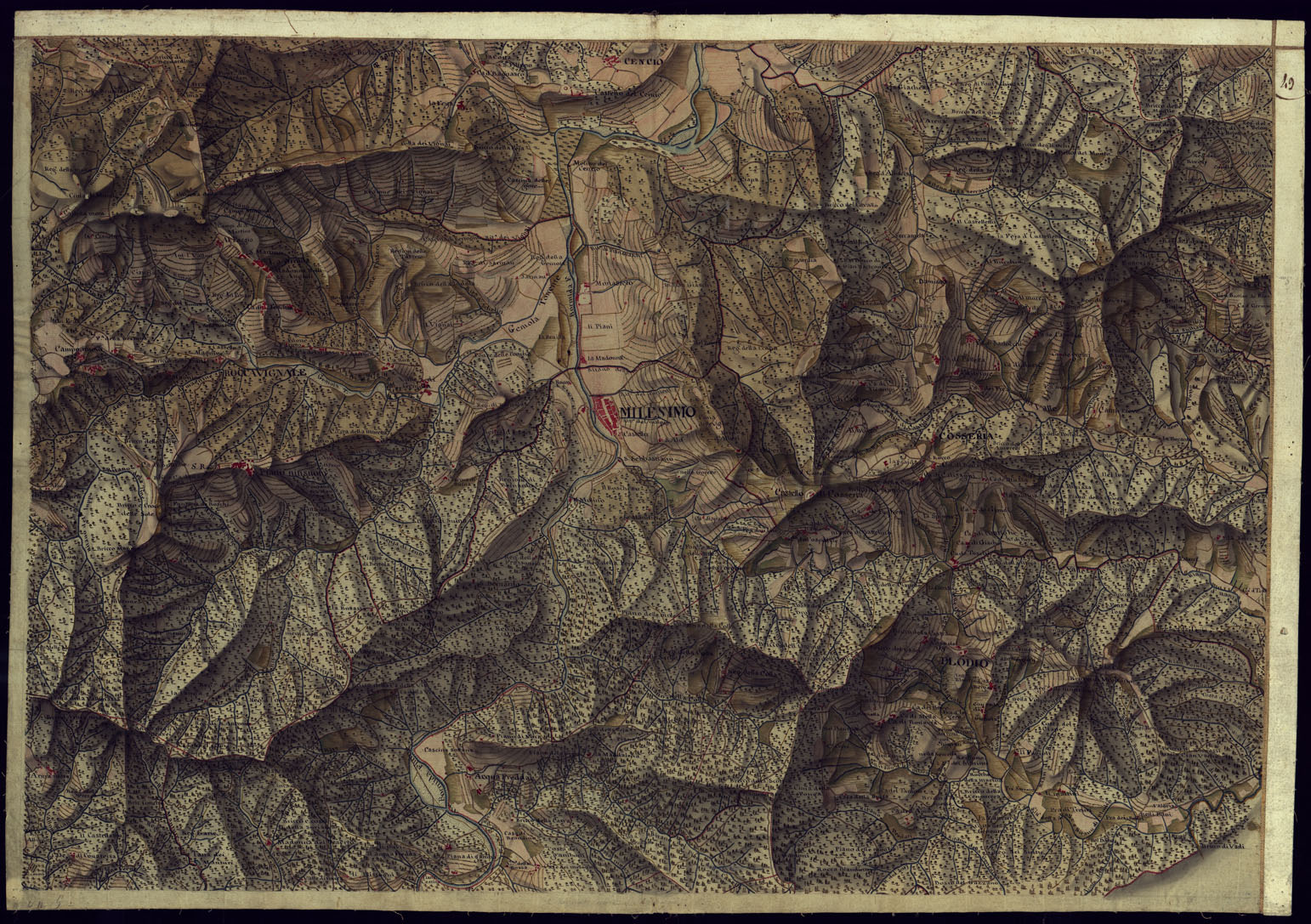 (N:15655) CARTA DI QUASI TUTTA L'EX PROVINCIA DI ACQUI E DI PARTE DI QUELLE DI MONDOVI', ALBA ED ALESSANDRIA - FOGLIO 49. (CA001377) Carte e stampe antiche: riproduzione a colori su carta (formato A1)