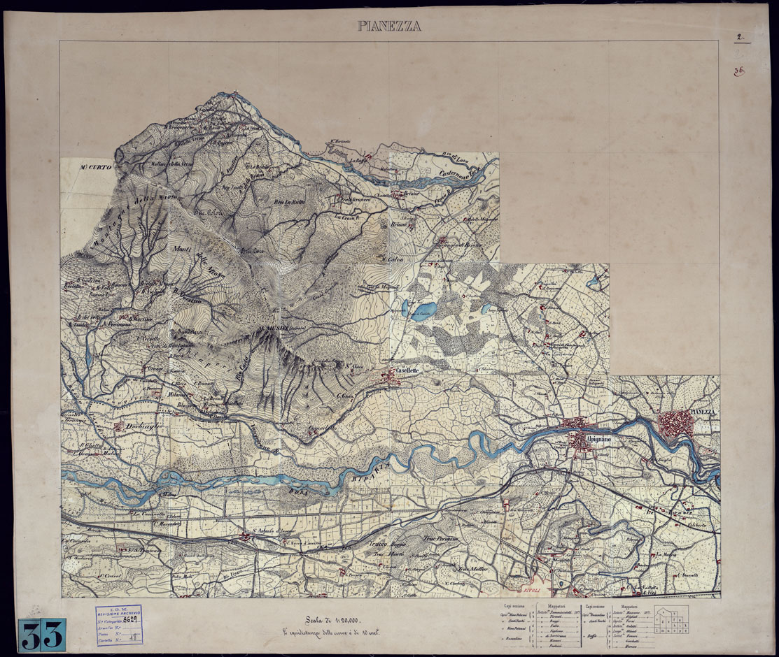 (N:3574) AVIGLIANA E DINTORNI - FOGLIO 2 PIANEZZA. (CA001388) Carte e stampe antiche: riproduzione a colori su carta (formato A1)