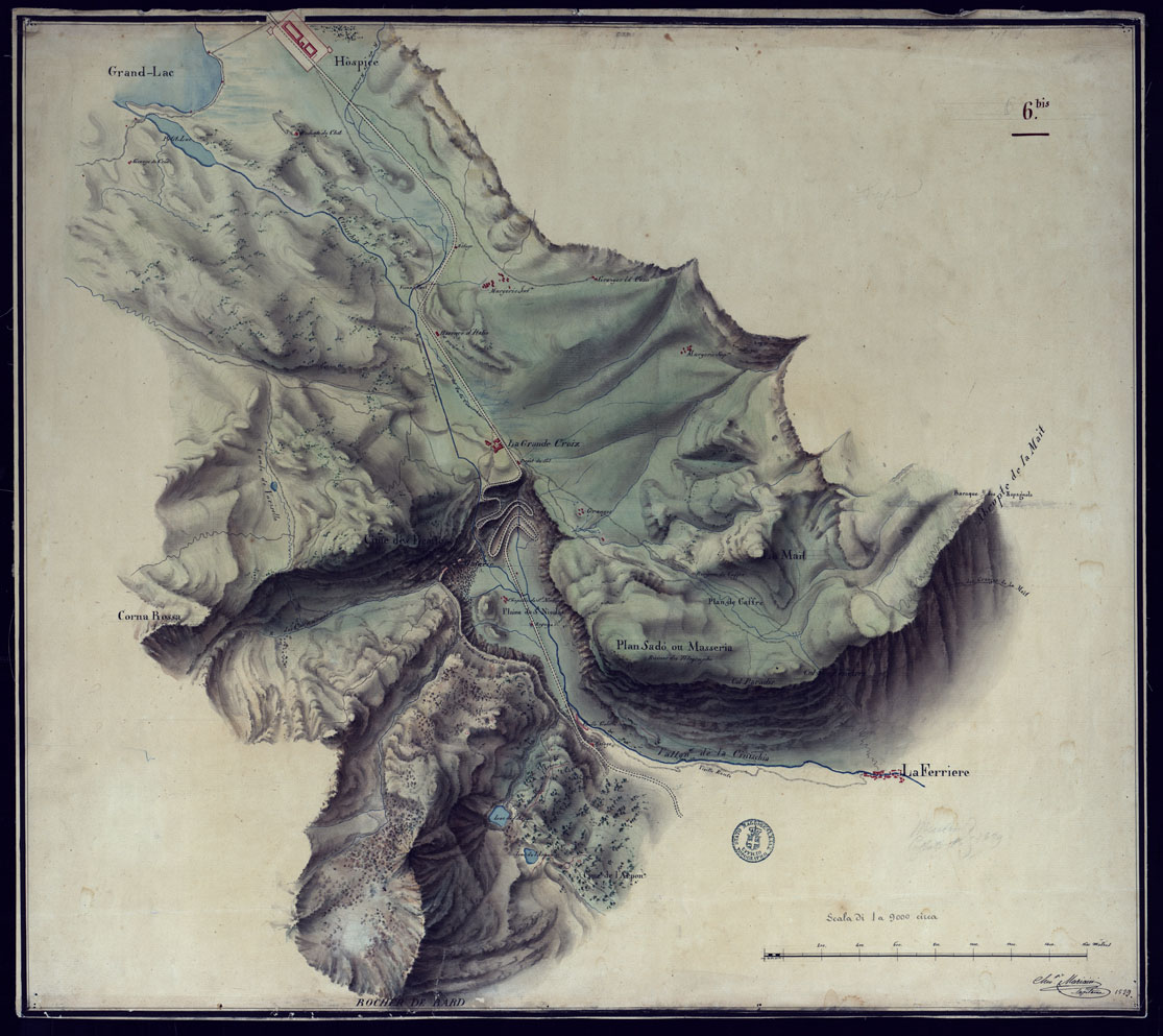 (N:3997) IL MONCENISIO DA LA FERRIERE ALL'HOSPICE. (CA001414) Carte e stampe antiche: riproduzione a colori su carta (formato A1)