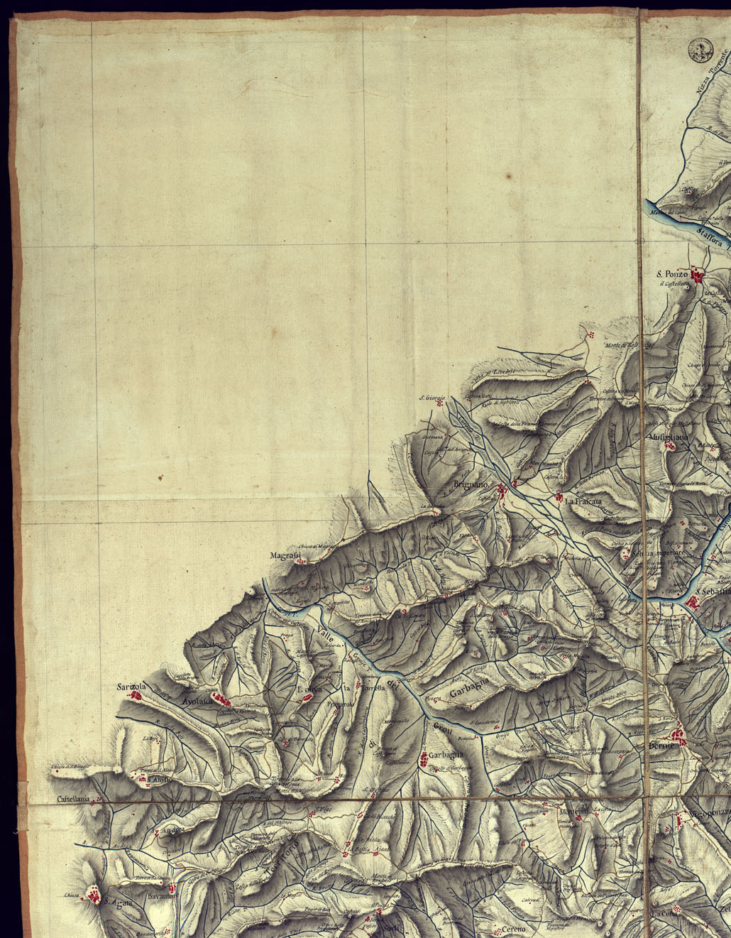 (N:15683) RIDUZIONE DELLA FRONTIERA DE BOBBIESE OLTRE PO' TORTONESE DAL CONFLUENTE DEL TORRENTE AUTO NELLA TREBBIA PER SINO ALLA MADO.NA DEL M. SERRAVALLE (CA001436, CA001437, CA001438, CA001439) Carte e stampe antiche: riproduzione a colori su carta (formato A1)