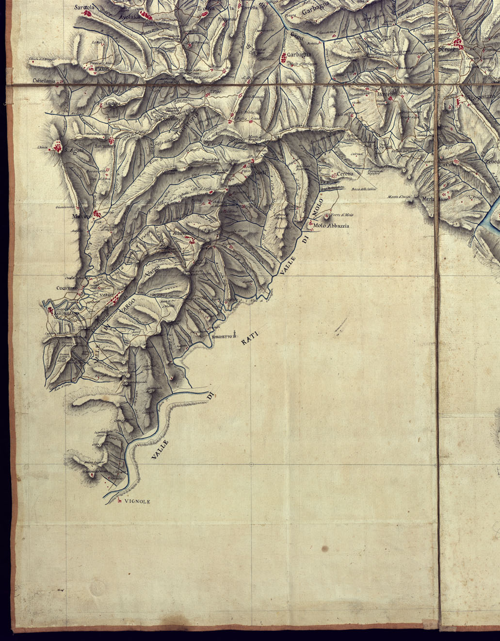 (N:15683) RIDUZIONE DELLA FRONTIERA DE BOBBIESE OLTRE PO' TORTONESE DAL CONFLUENTE DEL TORRENTE AUTO NELLA TREBBIA PER SINO ALLA MADO.NA DEL M. SERRAVALLE (CA001436, CA001437, CA001438, CA001439) Carte e stampe antiche: riproduzione a colori su carta (formato A1)